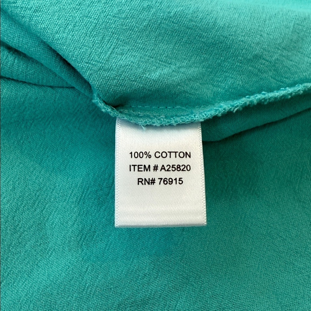 Appleseed’s Women's Turquoise Button-Detail Blouse Size XL - Picture 6 of 9
